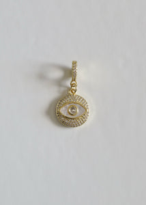 Perla Evil Eye Charm with Diamond Hinged Clasp