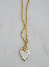 Load image into Gallery viewer, White Enamel Heart Necklace
