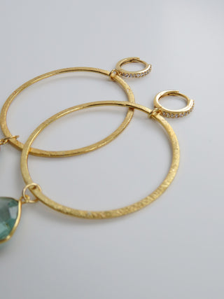Apatite Crystal Hoop Earrings