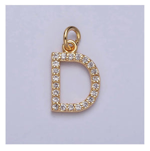 15mm Floating Diamond Initial - 5mm Jump Ring