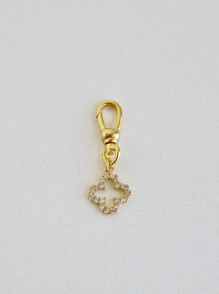 Petite Diamond Clover Charm on Swivel Clasp