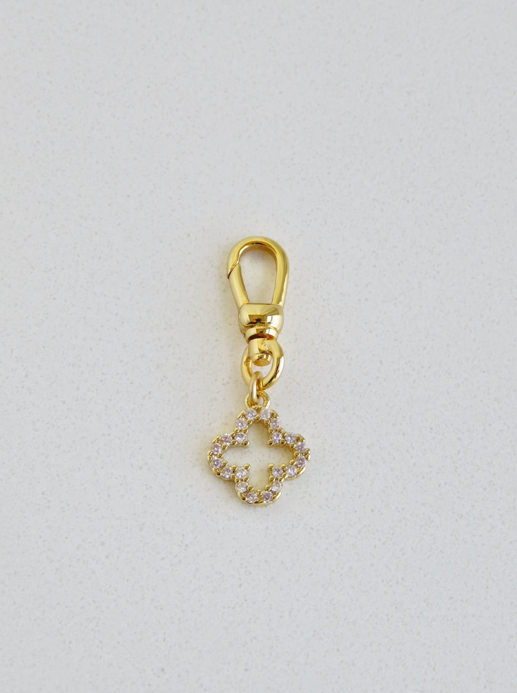 Petite Diamond Clover Charm on Swivel Clasp