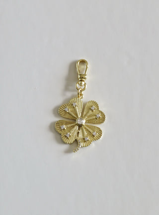Diamond Clover Charm on Swivel Clasp