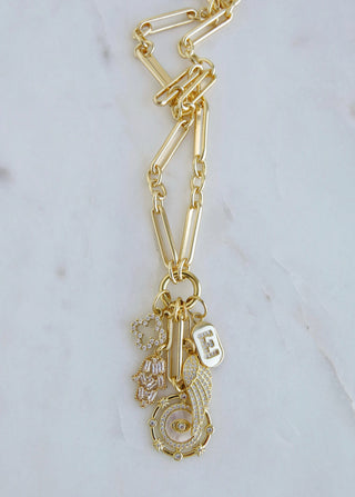 Love & Divine Guidance Charm Cluster Necklace - Figaro Link