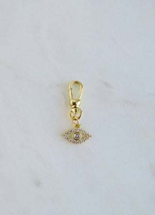 Amber Evil Eye Charm on Swivel Clasp