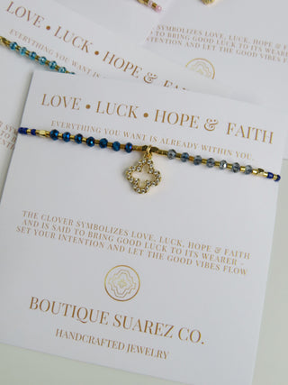 Love. Luck. Hope. Faith - Gisele Clover Bracelet