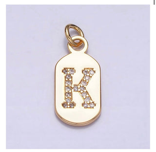 Diamond Initial Tag - 4mm Jump Ring