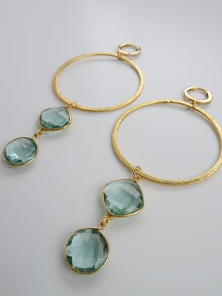 Apatite Crystal Hoop Earrings