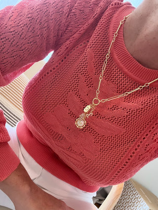 Personalized Zodiac Evil Eye Hamsa Celestial Charm Cluster Necklace - Figaro