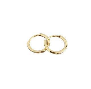 Classic Petite Thin Gold Hoops - Sterling Silver
