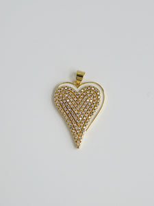 Diamond Enamel Heart Pendant