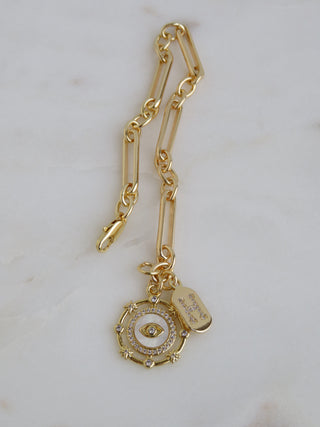 Celestial Perla Evil Eye & Initial Bracelet