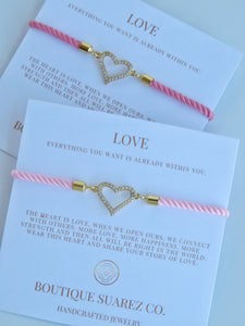 Beatrice Heart Slider Bracelet - Love