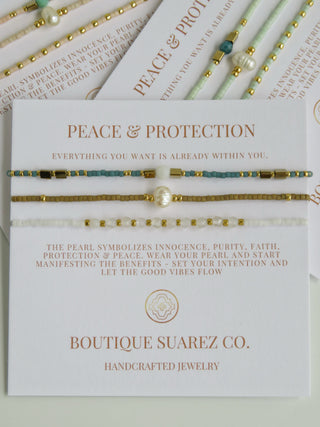 Peace & Protection - Pearl Bracelet Stacks