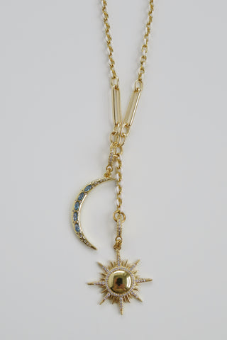 Sky Blue Crescent Moon Charm on Clasp