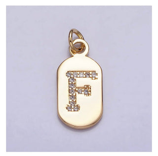 Diamond Initial Tag - 4mm Jump Ring