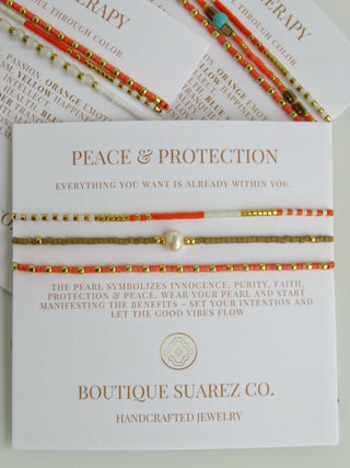 Peace & Protection - Pearl Bracelet Stacks