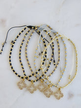 Load image into Gallery viewer, Ashlyn Diamond Clover Cord Bracelet