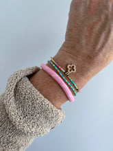 Load image into Gallery viewer, Pink Clover - Beaded Wrist Stack
