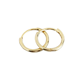 Classic Petite Thin Gold Hoops - Sterling Silver