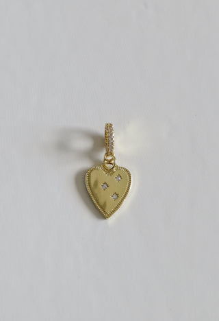 Celestial Heart Charm on Diamond Hinged Clasp