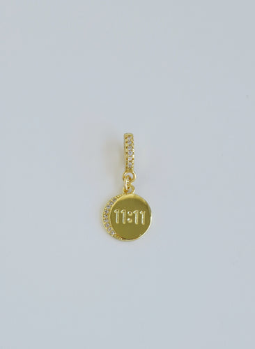 Petite 11:11 Angel Number Charm on Diamond Clasp