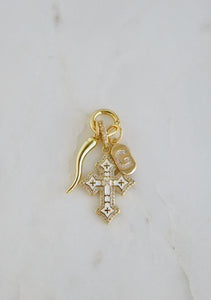 Cornicello Cross Charm Cluster