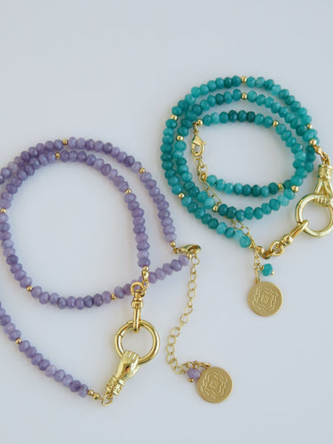 Divine Blessings - Hamsa Double Clasp Wrap Bracelet - Necklace