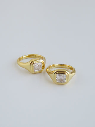 Asscher Pinky Ring - Moissanite