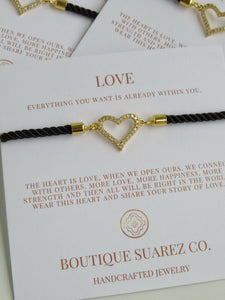 Beatrice Heart Slider Bracelet - Love