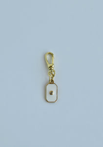 Diamond Enamel Tag Charm with Clasp