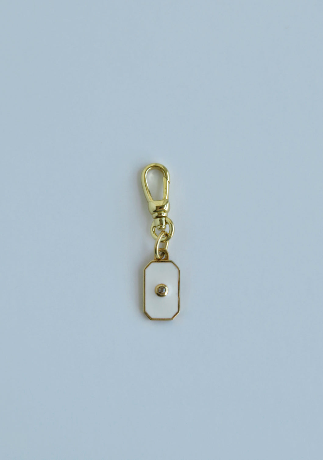 Diamond Enamel Tag Charm with Clasp