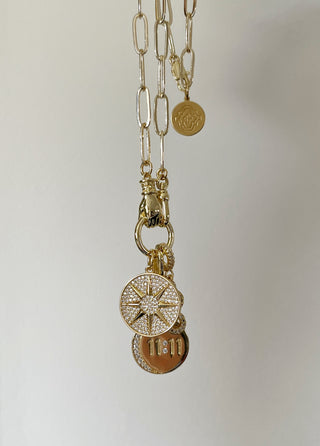 Clip Chain Hamsa Clasp - 11:11, 8 Point Star & Infinity Charm Necklace