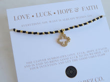 Load image into Gallery viewer, Ashlyn Diamond Clover Cord Bracelet
