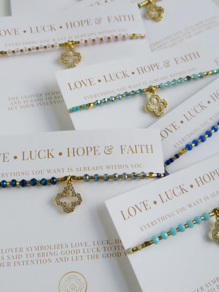 Love. Luck. Hope. Faith - Gisele Clover Bracelet