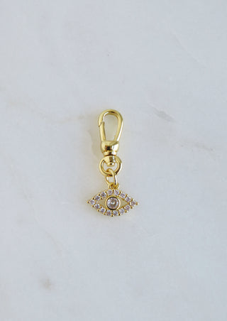 Amber Evil Eye Charm on Swivel Clasp