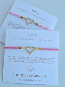 Beatrice Heart Slider Bracelet - Love