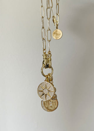 Clip Chain Hamsa Clasp - 11:11, 8 Point Star & Infinity Charm Necklace