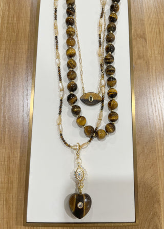 Tigers Eye Necklace Stack