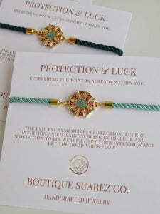 Beatrice Evil Eye Octagon Bracelet - Protection & Luck