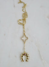 Load image into Gallery viewer, Diamond Clover Horseshoe Extension Necklace - love • luck • hope •faith &amp; protection