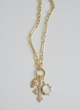 Love. Protection & Blessings of Goodness Charm Cluster Necklace - Sanxenxo Link