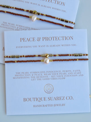Peace & Protection - Pearl Bracelet Stacks