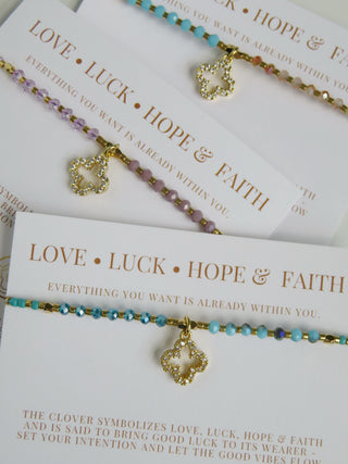 Love. Luck. Hope. Faith - Gisele Clover Bracelet