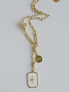 Blanc Lariat Charm Holder Necklace