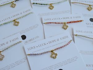 Kira Diamond Clover Cord Bracelet