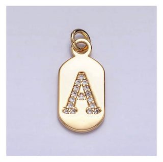 Diamond Initial Tag - 4mm Jump Ring