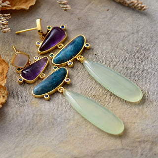 Flora Natural Stone Dangler Earrings