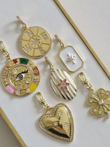 Oversized Enamel Tag with Diamond Hinged Clasp