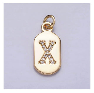 Diamond Initial Tag - 4mm Jump Ring